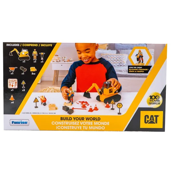 CATERPILLAR - WORKFORCE - EXCAVATRICE 18CM + 1 FIGURINES & ACCESSOIRES