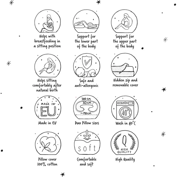 CEBA Coussin d'allaitement Cebuška Duo Jersey Hoya 300 cm