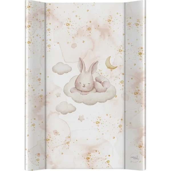 CEBA Matelas à langer 2 côtés avec planche rigide (50x70) Ultra Light Sleepy Bunny