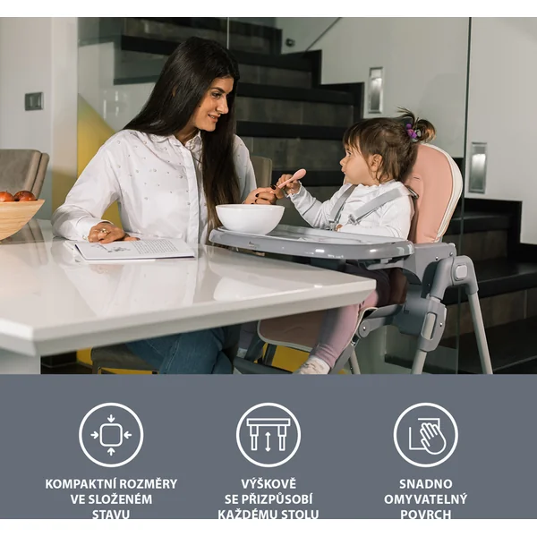 Chaise haute Pocket, Ice Grey