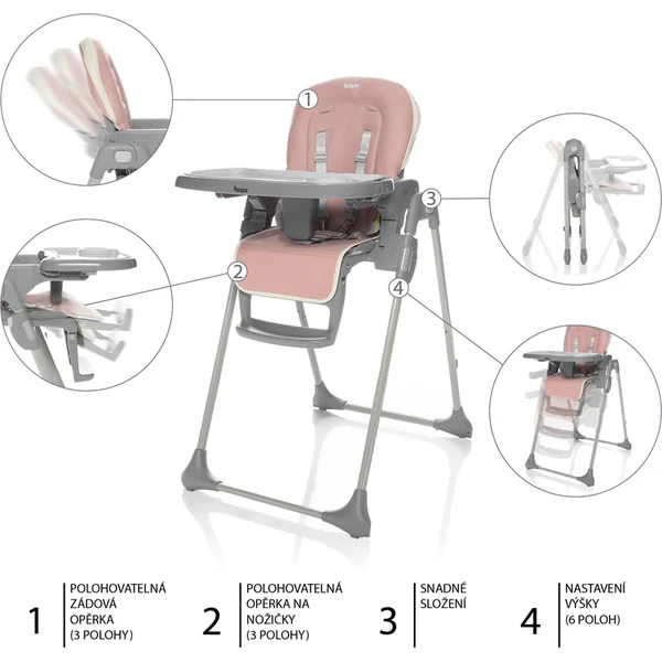 Chaise haute Pocket, Ice Grey