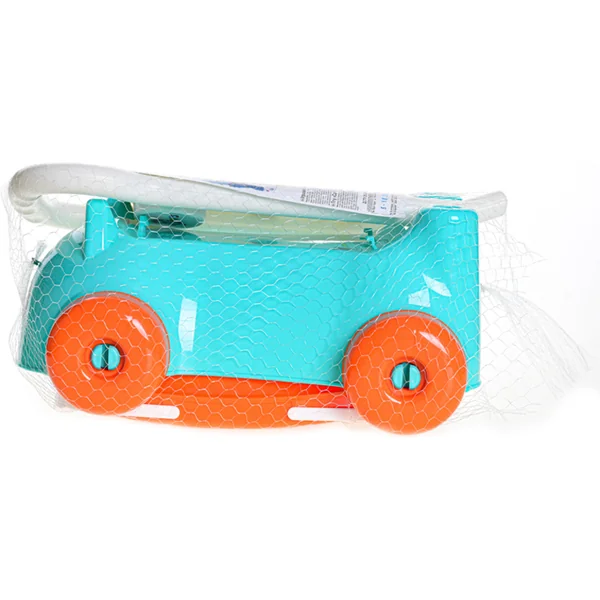 Chariot de courses rose avec motif de chat et panier amovible