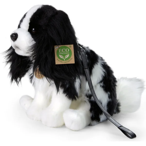 Chien en peluche cavalier avec laisse 27 cm ECO-FRIENDLY