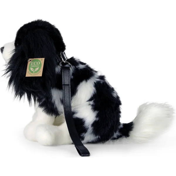 Chien en peluche cavalier avec laisse 27 cm ECO-FRIENDLY