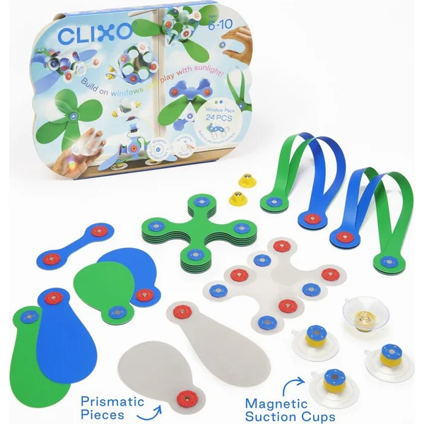 CLIXO Window - ensemble de construction magnétique 24 pièces