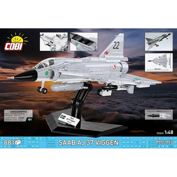 Cobi 5915 Forces Armées SAAB AJ37 VIGGEN, 1:48, 881 k