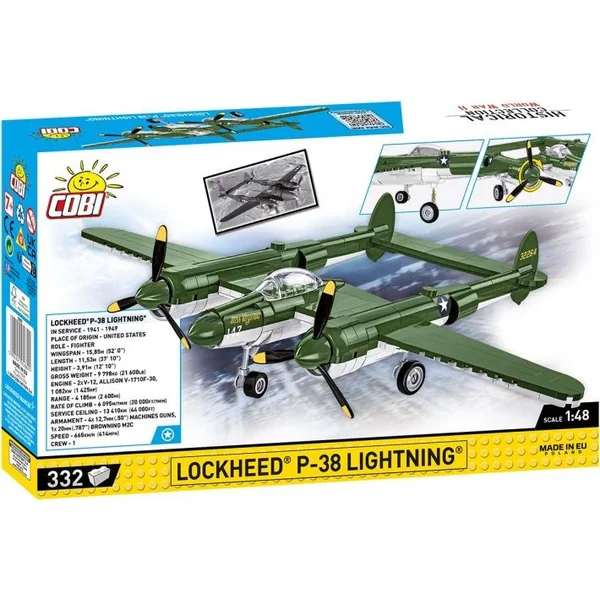 Cobi II WW Lockheed P-38 Lightning, 1:48, 335 pcs