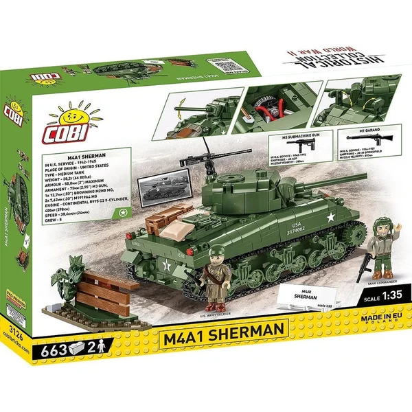 Cobi II WW M4A1 Sherman, 1:35, 663 p, 2 f