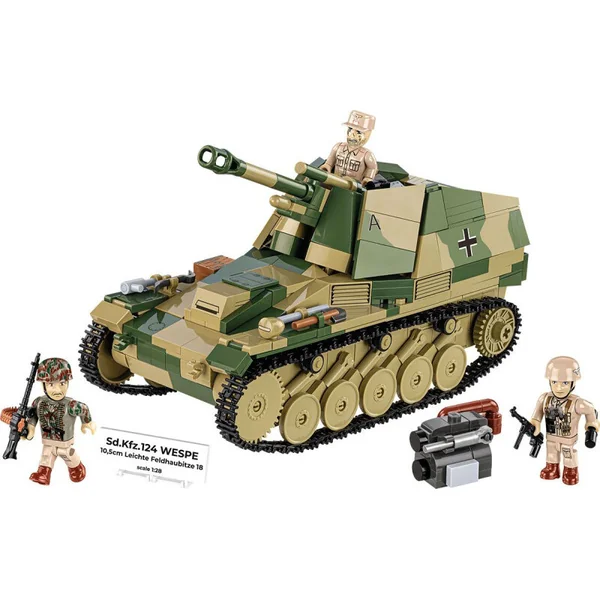 Cobi II WW Sd. Kfz. 124 WESPE 10,5 cm Leichte Feldhaubitze 18, 1:28, 855 k, 3 f