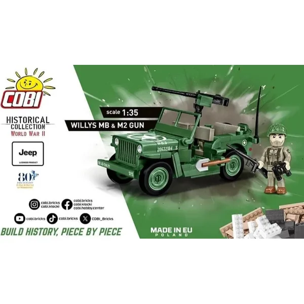 Cobi Willys MB & M2 canon, 1:35, 150 p, 1 f
