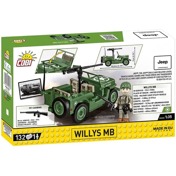 Cobi Willys MB & M2 canon, 1:35, 150 p, 1 f