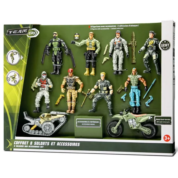 COFFRET 8 SOLDATS ET ACCESSOIRES