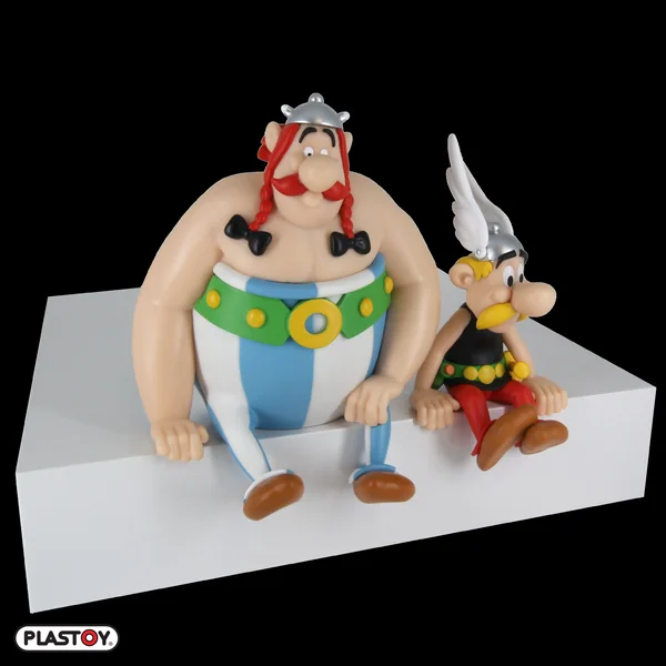Coffret de 2 figurines Astérix et Obélix assis Plastoy 2025 (040110)