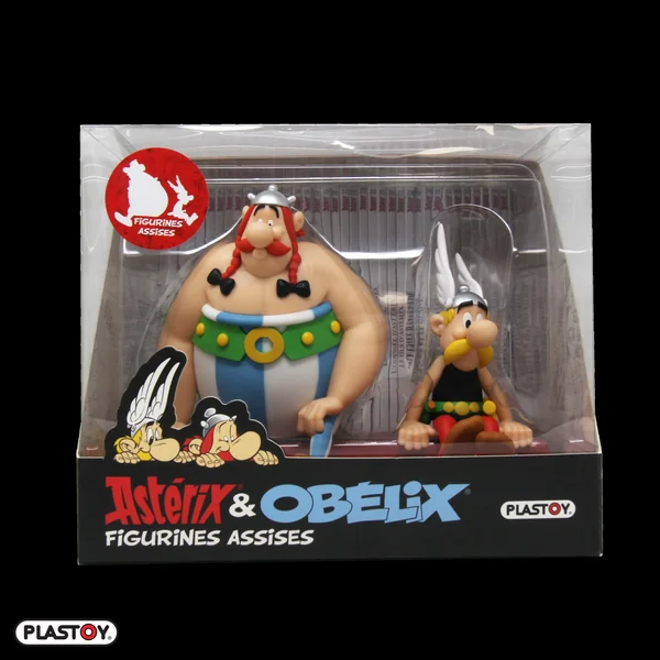Coffret de 2 figurines Astérix et Obélix assis Plastoy 2025 (040110)