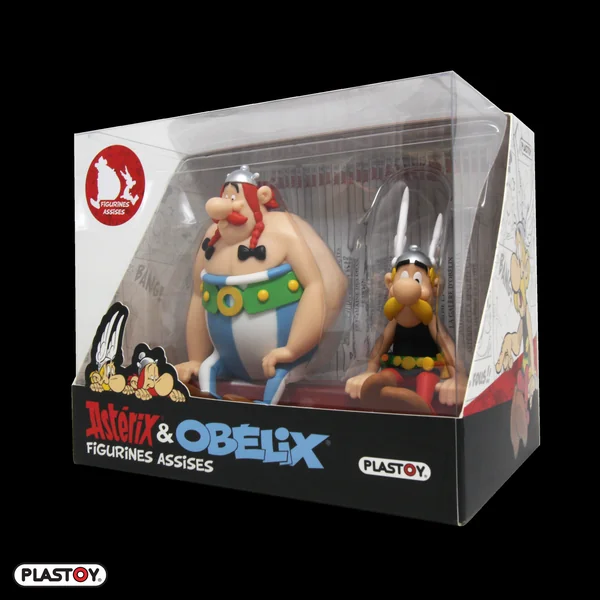 Coffret de 2 figurines Astérix et Obélix assis Plastoy 2025 (040110)