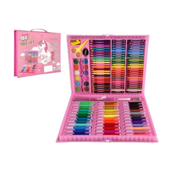 Coffret de peinture - Coffret créatif avec licorne 160 pièces dans une valise en plastique 34x27x3