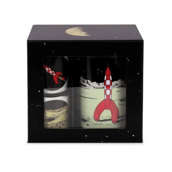 Coffret Tintin "Lune" Café bio Roumbouts + 2 tasses