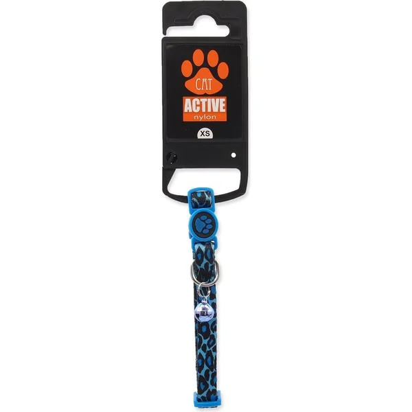 Collier Active Cat nylon XS léopard bleu 1x19-31cm