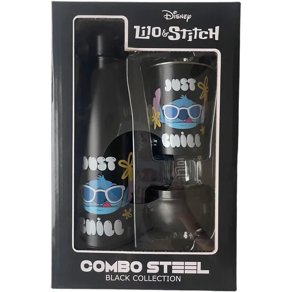 COMBO STEEL DISNEY STITCH JUST CHILL - COFFRET 100% METAL