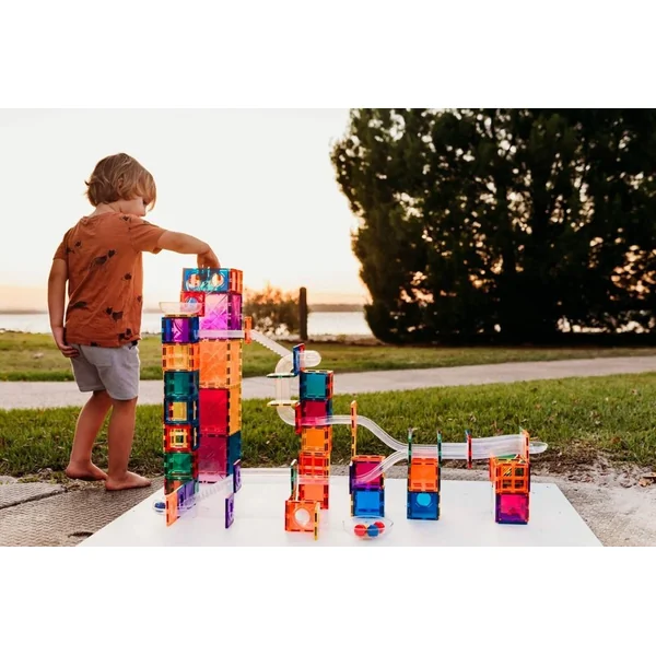 CONNETIX® Ensemble de construction magnétique Rainbow Ball Run Pack 92 pcs