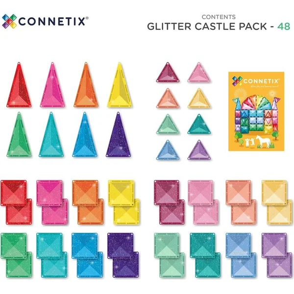 CONNETIX® Glitter Castle Pack ensemble de construction magnétique 48 pcs
