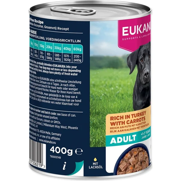 Conserve EUKANUBA Adult riche en dinde avec carottes 400 g