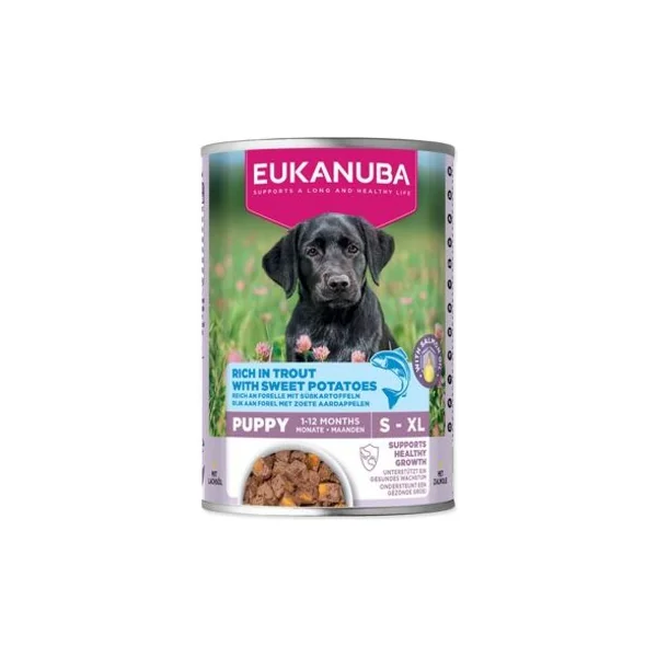Conserve EUKANUBA Puppy riche en truite avec patates douces 400 g