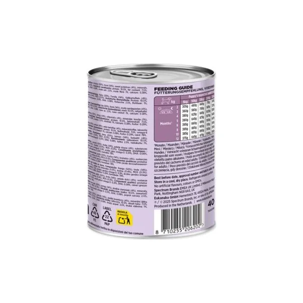 Conserve EUKANUBA Puppy riche en truite avec patates douces 400 g