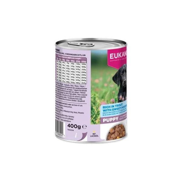 Conserve EUKANUBA Puppy riche en truite avec patates douces 400 g
