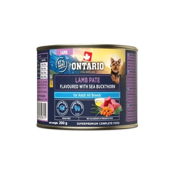 Conserve Ontario Adult pâté d'agneau avec saveur d'argousier 200g