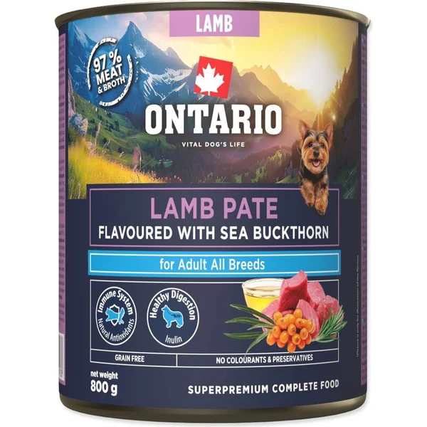 Conserve Ontario Adult pâté d'agneau avec saveur d'argousier 800g