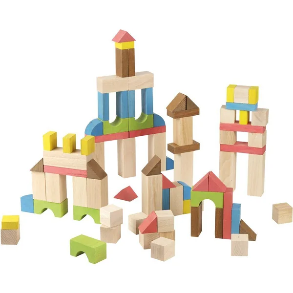 CONSTRUIRE - BLOCS DE CONSTRUCTION - 80 PIECES EN BOIS