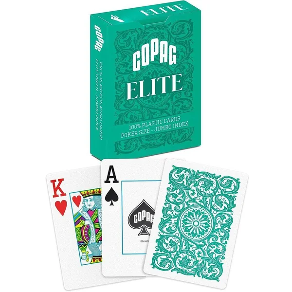 COPAG CARTE POKER PLASTIQUE - JUMBO INDEX - ELITE - VERT