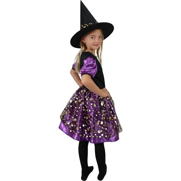 Costume de sorcière pour enfant violet-noir (S) e-emballage