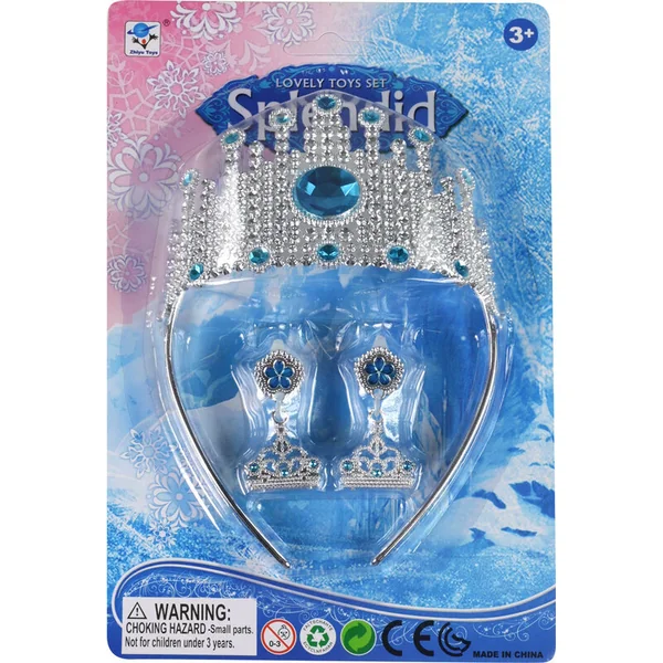 Couronne royaume d'hiver princesse avec boucles d'oreilles