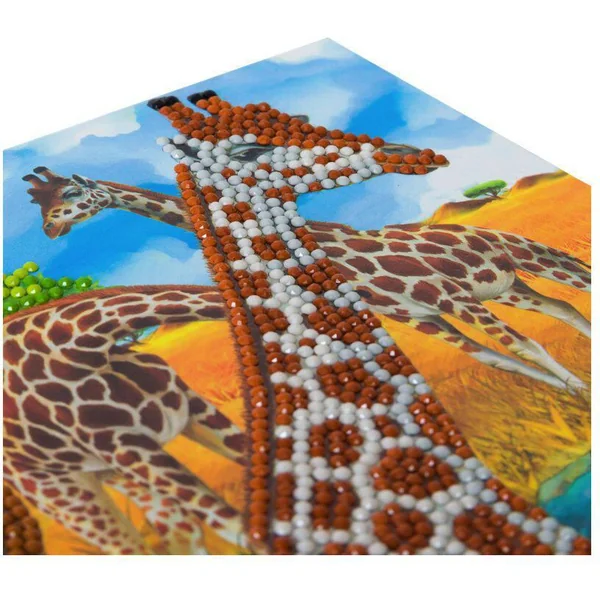 CRYSTAL ART KIT CARTE BRODERIE DIAMANT 18 X18 CM GIRAFES