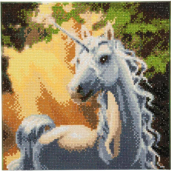 CRYSTAL ART KIT TABLEAU BRODERIE DIAMANT 30X30CM LICORNE