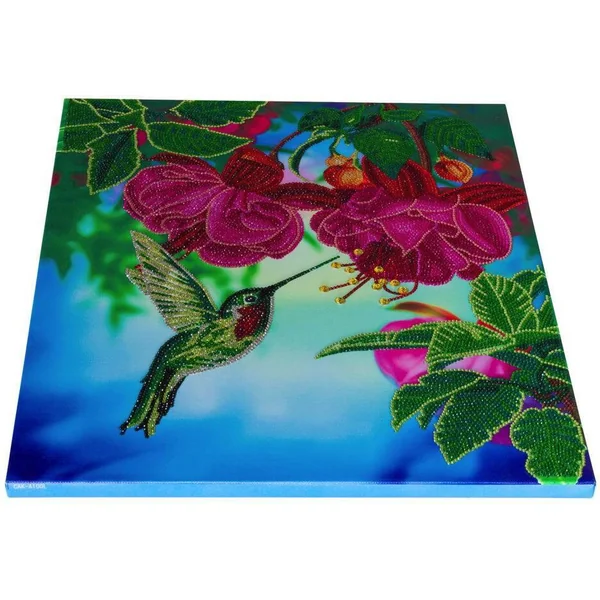 CRYSTAL ART KIT TABLEAU BRODERIE DIAMANT 40 X 50 CM COLIBRI