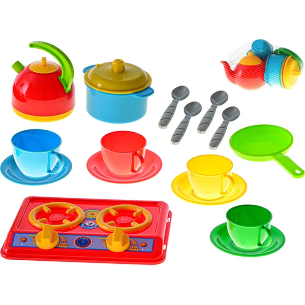 Cuisinière avec batterie de cuisine 11 pièces