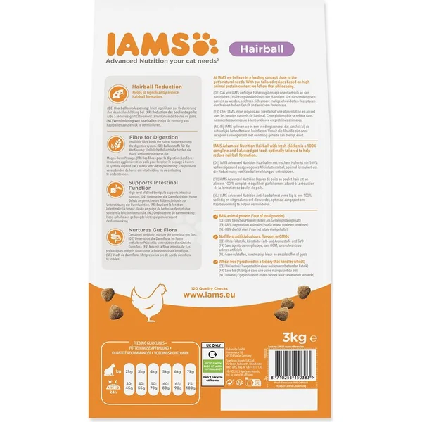 CZZ*IAMS CHAT AD HBCTRL POULET 3KG