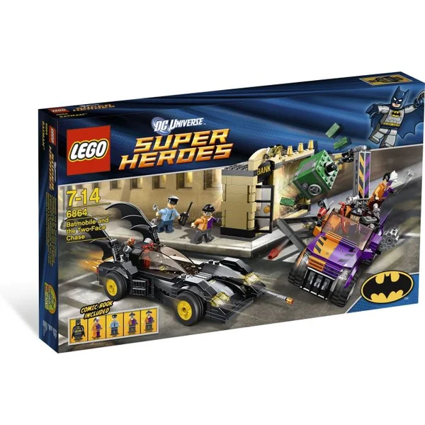 DC UNIVERSE SUPER HEROES: LA POURSUITE DE DOUBLE-FACE EN BATMOBILE, LEGO© 6864 - jeu de construction
