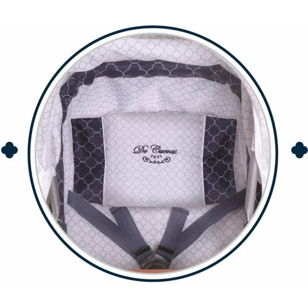 DeCuevas 80537 Poussette pliable pour poupées 3 en 1 avec sac à dos TOP Collection