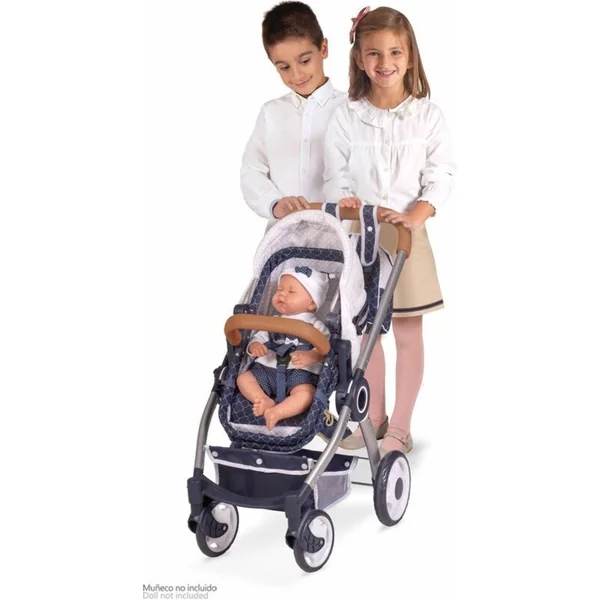 DeCuevas 80537 Poussette pliable pour poupées 3 en 1 avec sac à dos TOP Collection