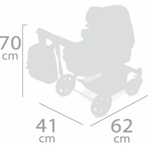 DeCuevas 80537 Poussette pliable pour poupées 3 en 1 avec sac à dos TOP Collection