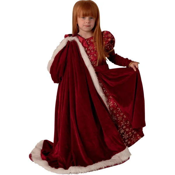 DEGUISEMENT ROBE EN VELOURS ROUGE TAILLE 8-10 ANS