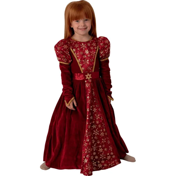 DEGUISEMENT ROBE EN VELOURS ROUGE TAILLE 8-10 ANS