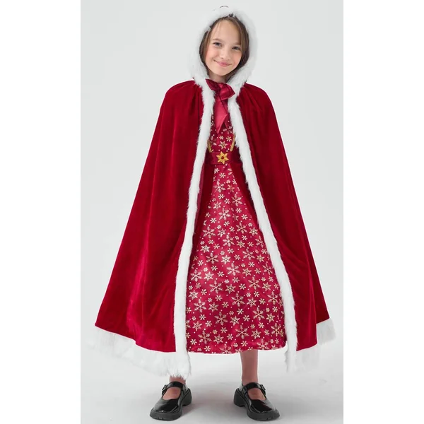 DEGUISEMENT ROBE EN VELOURS ROUGE TAILLE 8-10 ANS