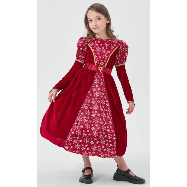 DEGUISEMENT ROBE EN VELOURS ROUGE TAILLE 8-10 ANS