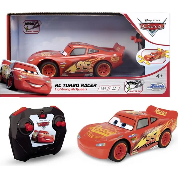Dickie RC Cars 3 Flash McQueen Turbo Racer 1:24, 17cm, 2can
