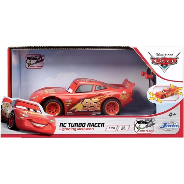 Dickie RC Cars 3 Flash McQueen Turbo Racer 1:24, 17cm, 2can